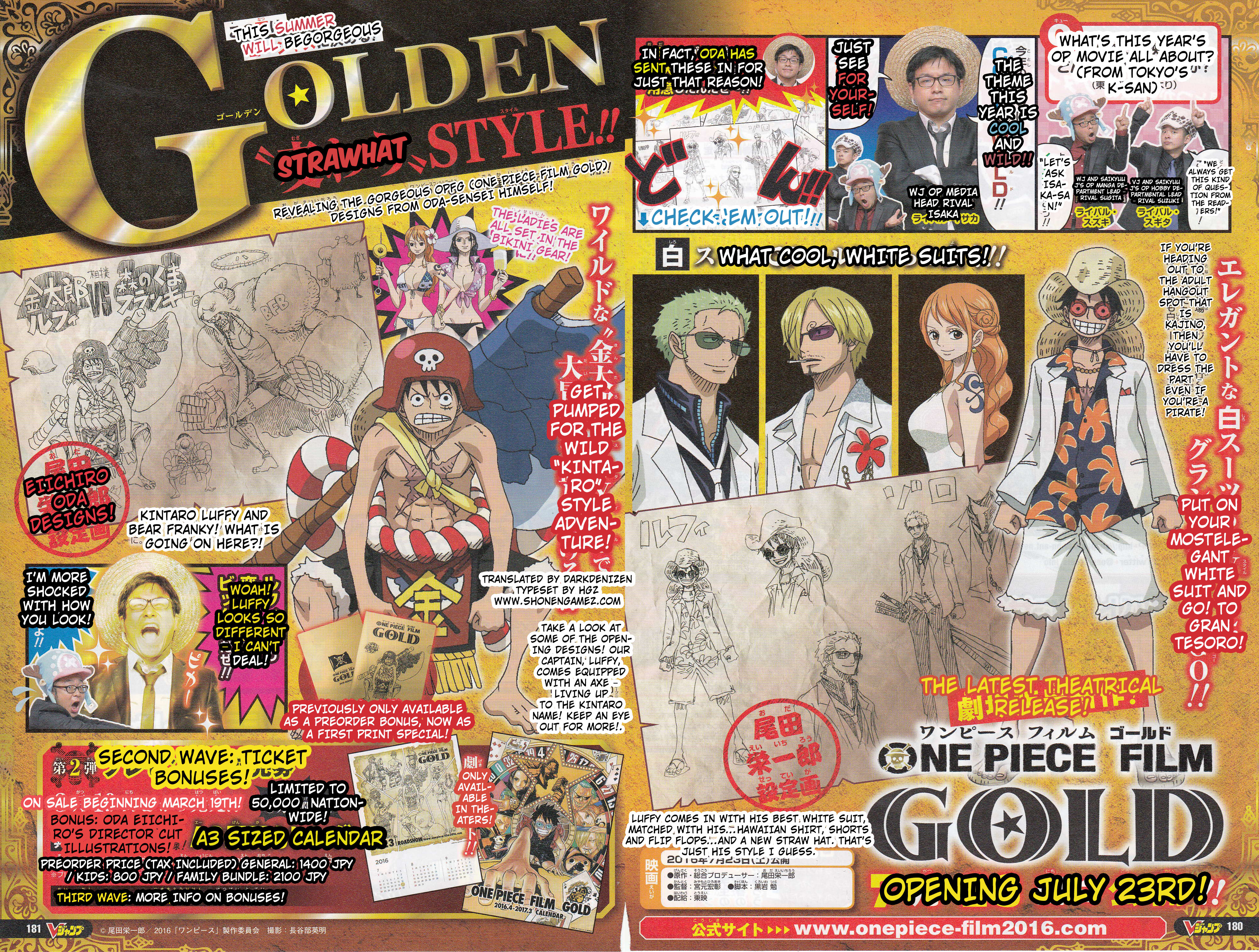 One Piece Film Gold Character Poster Collection
